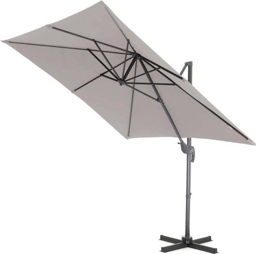 Acaza Zweefparasol Zweefparasols Zweefparasol Vierkant draaibare en kantelbare Parasol Vierkant Doek Lichtgrijs