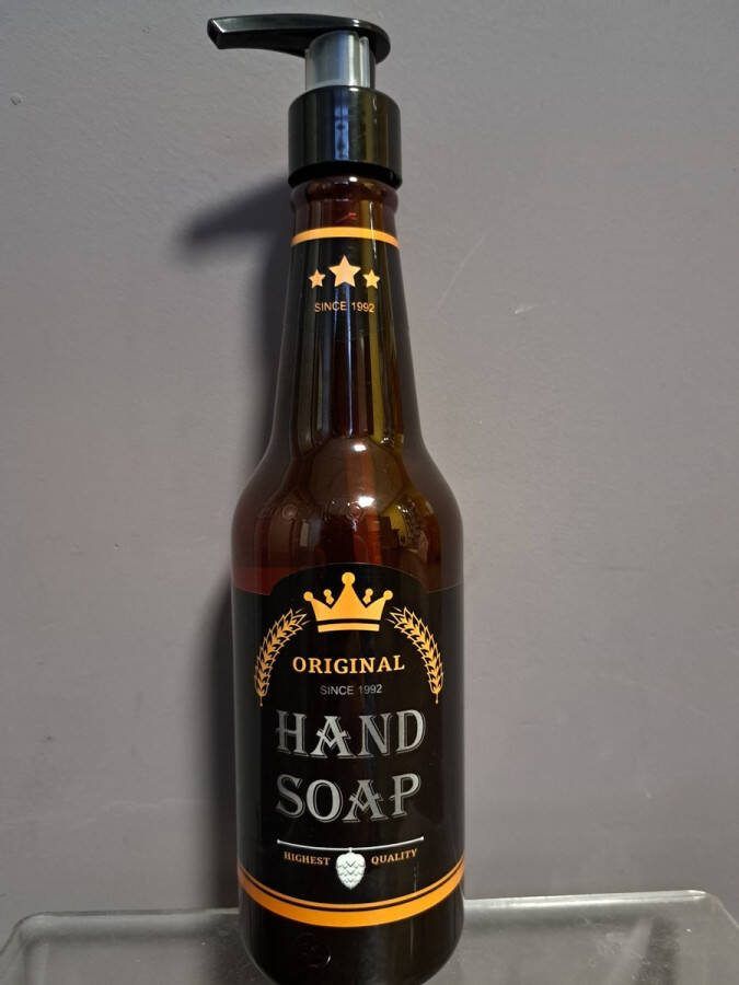 Accentra AC Brew handzeep bierfles look 330 ml oak citrus bruine fles- leuk geschenk mannen -verjaardag kerst kado- vader dag grappig