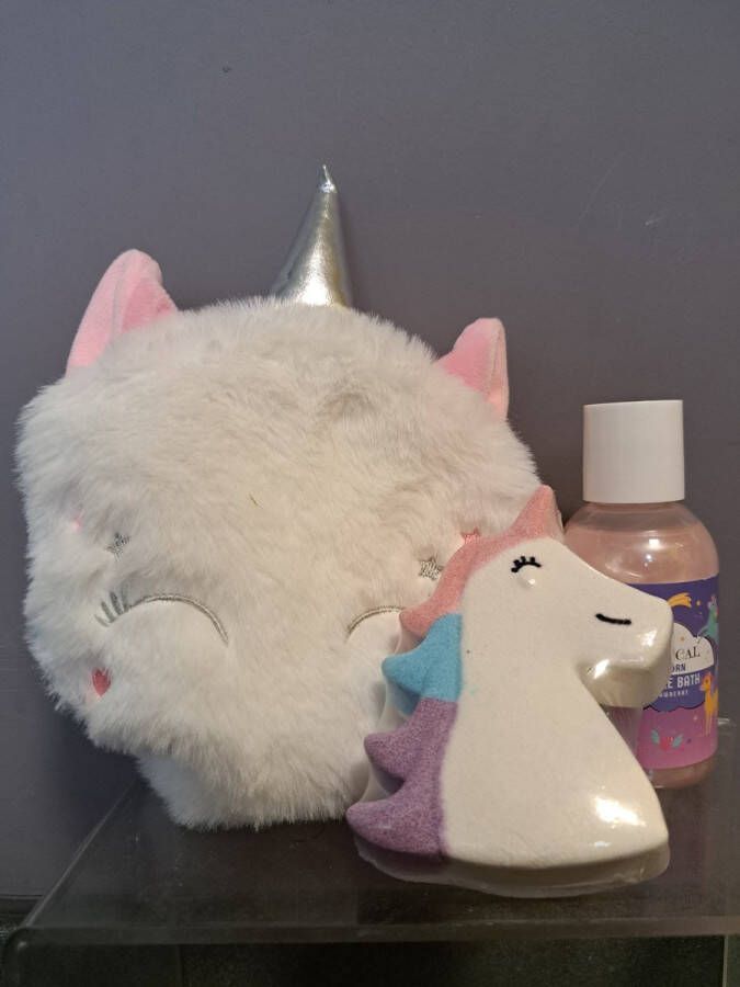 Accentra bad geschenk kinderen unicorn bruisbal badschuim toilet zakje aardbei