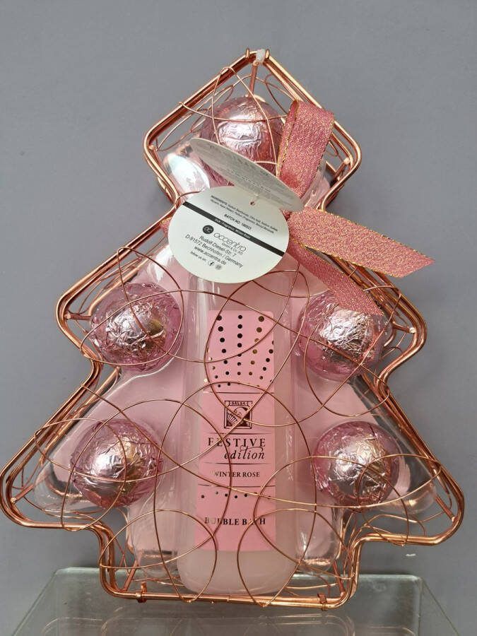 Accentra geschenk set badschuim bruisballen rozen kerst geschenk leuk geschenk
