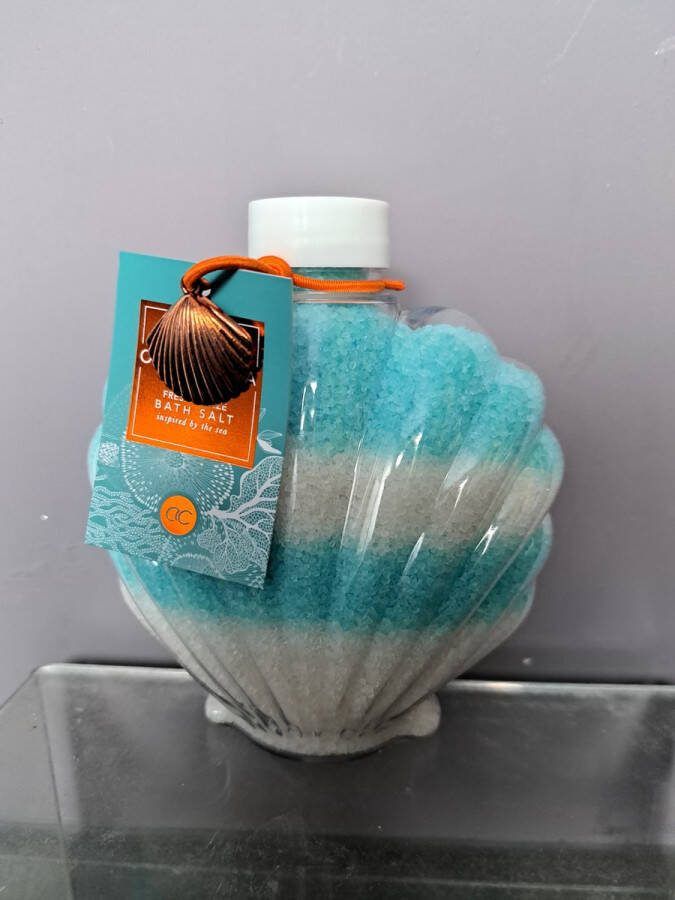 Accentra ocean breeze badzout geinspireerd door de zee schelp turquoise wit