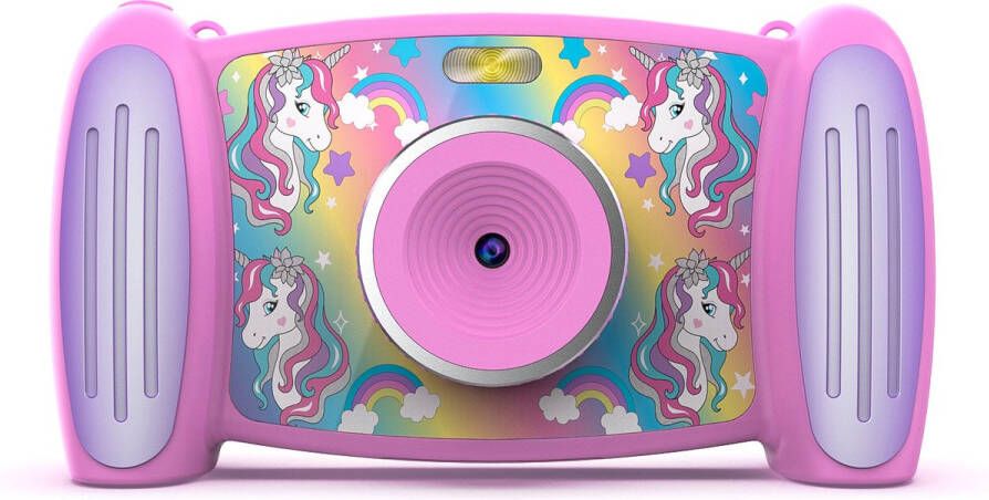 Accutime Interactieve Kindercamera Eenhoorn 5MP Foto 1080p Videoresolutie 4-Voudige Zoom 5 Grappige Filters En Speciale Effecten 4 Coole Games 2-in-1 Scherm Met Micro SD-kaart Roze Unicorn Vanaf 3 Jaar