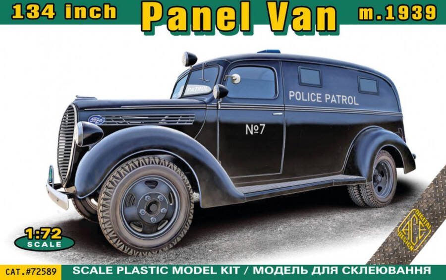 ACE 1:72 72589 Ford 134in Panel Van mod.1939 Plastic Modelbouwpakket