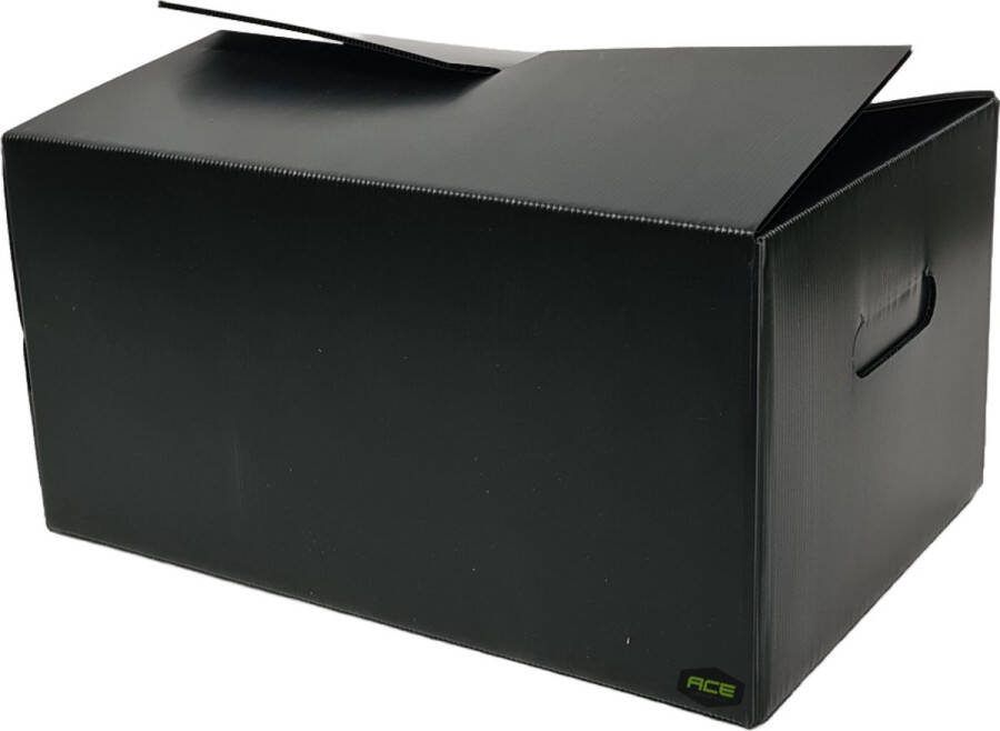 Ace Verpakkingen RE-USE Move Bookbox 1 stuk 37L 50KG Draagvermogen Kunststof Verhuisdoos Boekendoos Herbruikbaar Opbergdoos