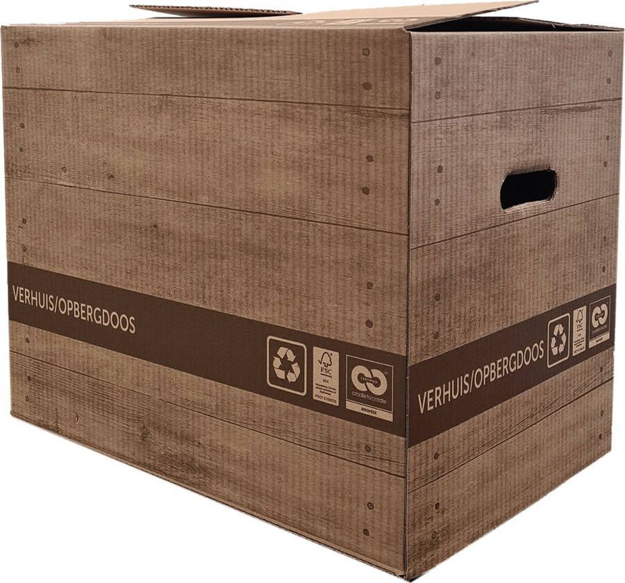 Ace Verpakkingen Verhuisdozen Duurzaam Verhuis 20 stuks 57L 40KG draagvermogen Verhuisdoos Zelfsluitend Geen tape nodig Recyclebaar Cradle to Cradle & FSC Keurmerk