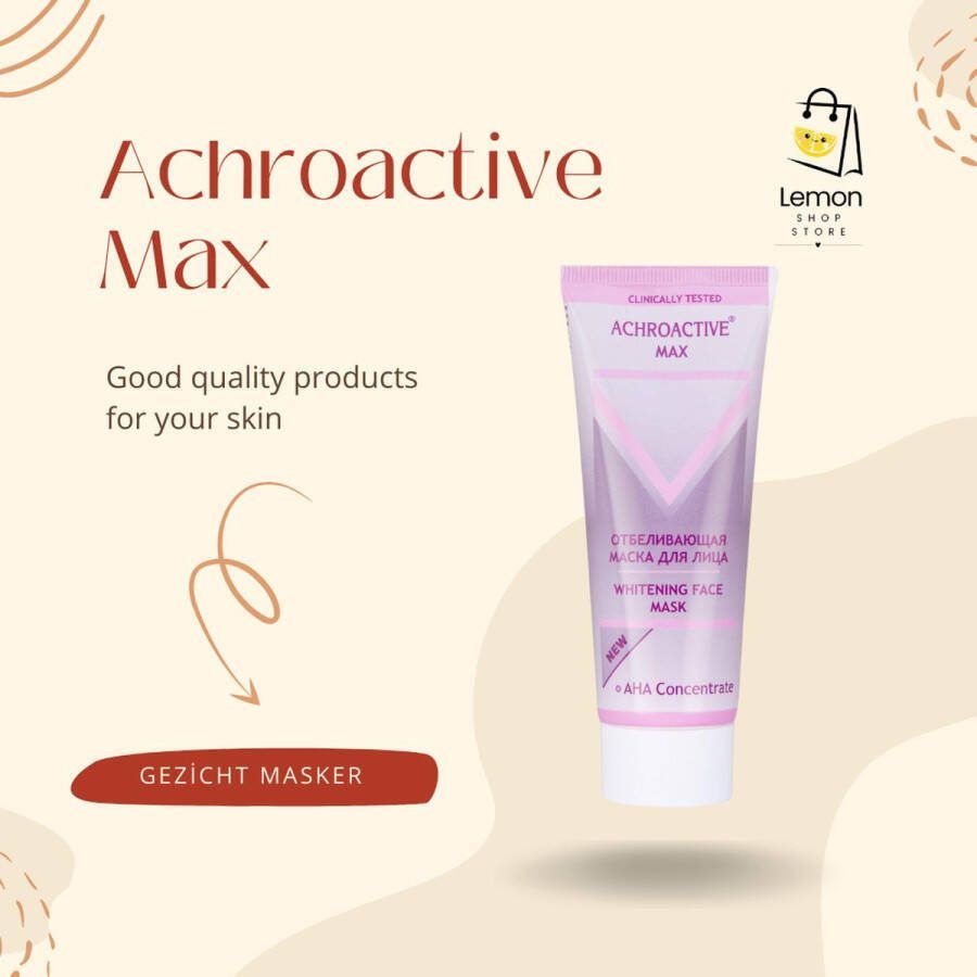Achromin Achroactive Max Whitening Face Mask Achroactive Max Verhelderend Gezichtsmasker – Stralende Egalere Huid in Één Behandeling