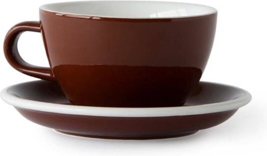 Acme & Co ACME Cappuccino Large Kop en schotel 280ml Weka (bruin) porselein servies Latte Macchiato