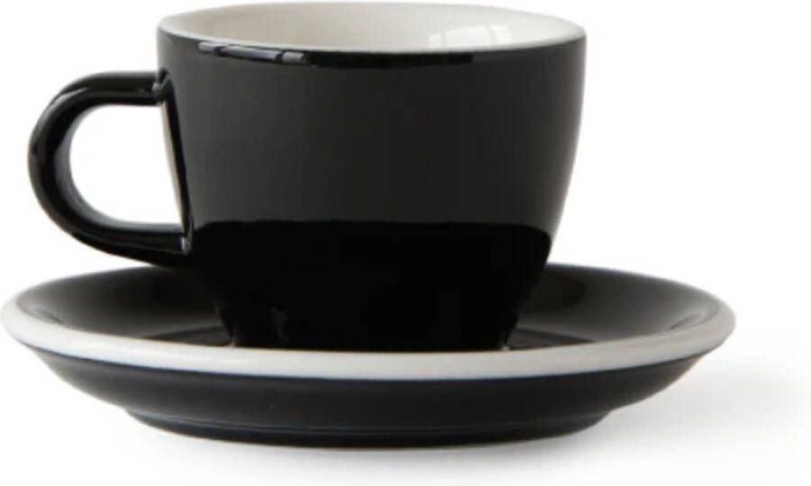 Acme & Co ACME Espresso Kop en schotel 70ml Penguin (zwart) porselein servies
