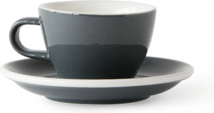 Acme & Co ACME Flat White Kop en schotel 150ml Dolphin (grijs) koffie kopje porselein servies