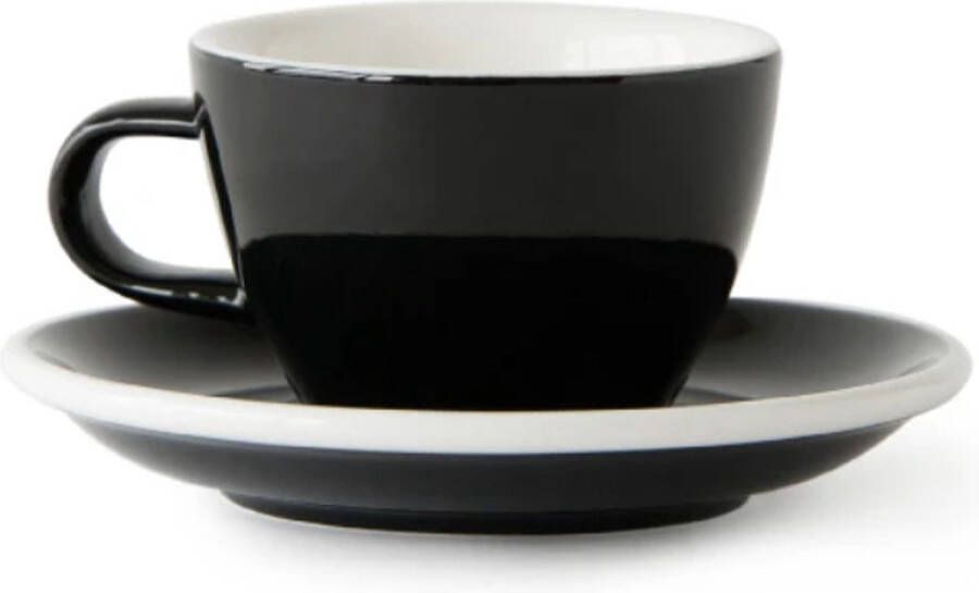 Acme & Co ACME Flat White Kop en schotel 150ml Penguin (zwart) koffie kopje porselein servies