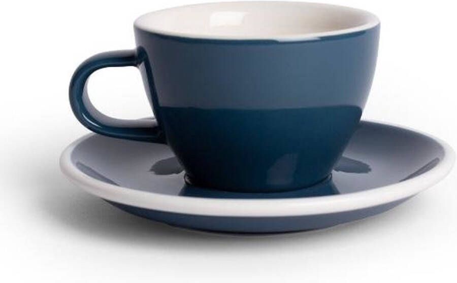 Acme & Co ACME Flat White Kop en schotel 150ml Whale (blauw) koffie kopje porselein servies
