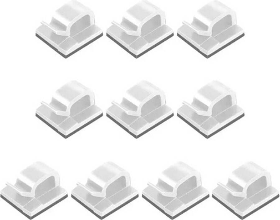 Actie4you Kabel clips Kabel houder Zelfklevend Kabelbinder Wit 10 STUKS