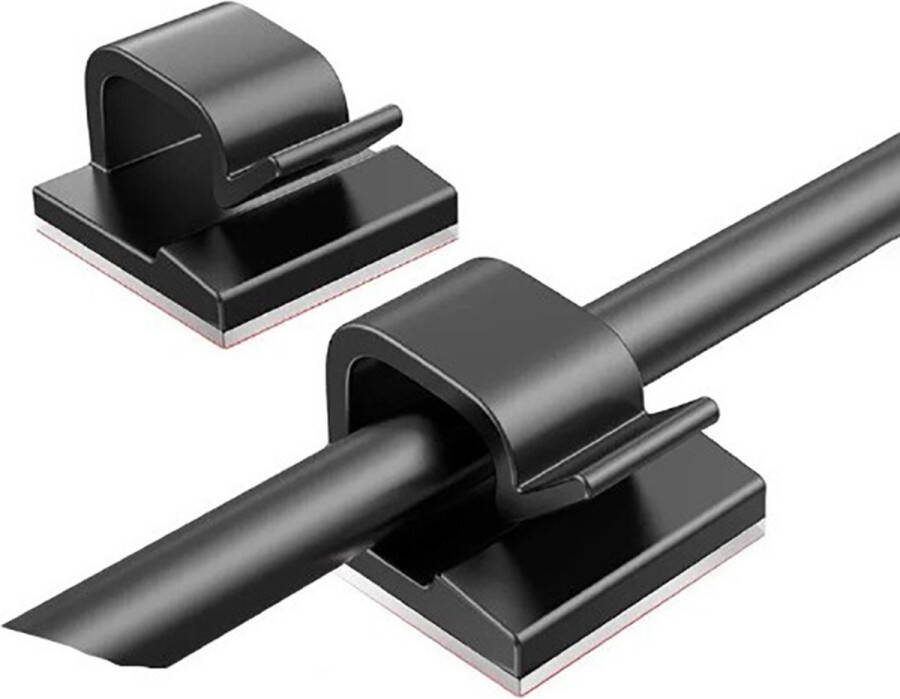 Actie4you Kabel clips Kabel houder Zelfklevend Kabelbinder Zwart 10 STUKS