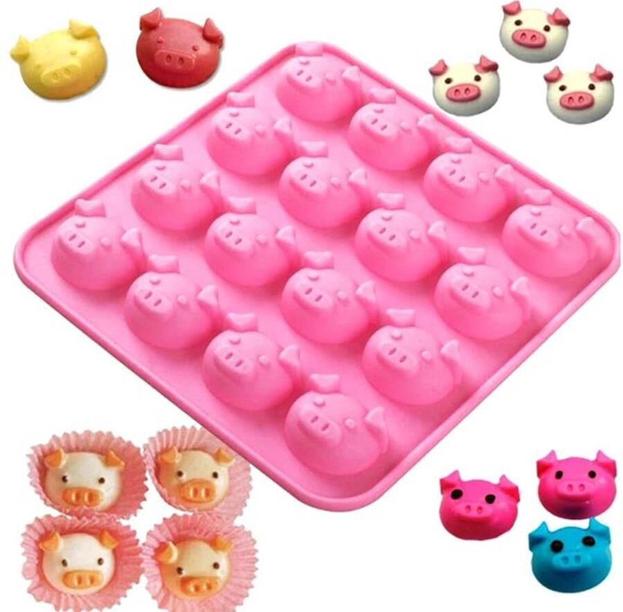 Actie4you Varkentjes vorm chocolade zeep of krijt Varken Roze Varken hoofd Mal Siliconen