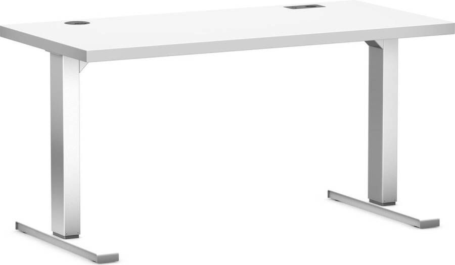 Actiforce 1380 Solid Home Edition Zit sta bureau Ingebouwde elektrificatie 138 cm x 67 cm Wit onderstel met grijs tafelblad