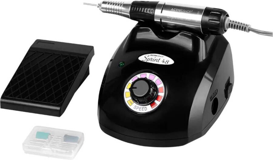 Activeshop NAIL DRILL MACHINE SPRINT 48 BASIC BLACK Nagelfrees machine Manicure Set Elektrisch – Elektrische Nagelvijl – Freesmachine – Incl. Bitjes 30000 RPM