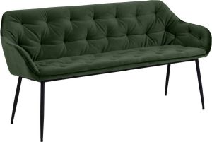Bendt Eetkamerbank 'Loren' Velvet 167cm kleur Donkergroen