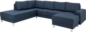 Actonacompany Calverton hoekbank chaise longue rechts gericht donkerblauw.