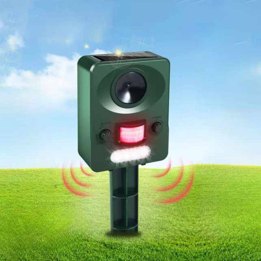 Actueell Kattenverjager Ultrasone Kattenschrik Kattenverjager op Zonne energie Ongedierte Verjager Katten Afweermiddel Muizen Verjager Katten Verjager voor de Tuin IP58 waterdicht Nieuwste Pro Model 2024