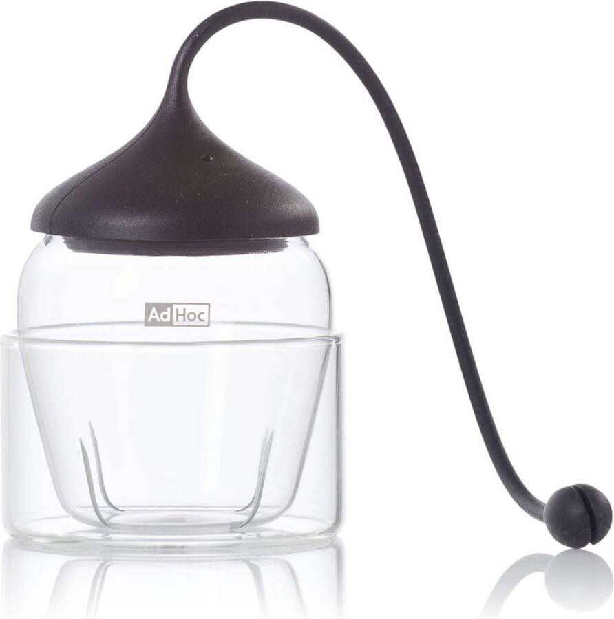 Ad Hoc Adhoc Fusion Theefilter Drijvend met Houder Glas Zwart