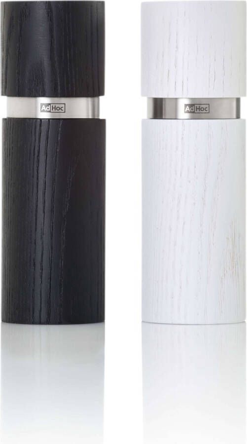 Ad Hoc Adhoc Textura Peper- en Zoutmolen Set van 2 Stuks Essenhout Zwart