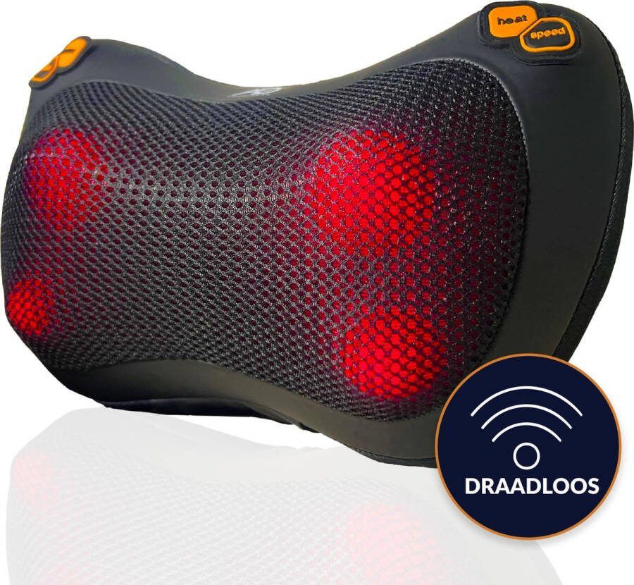 AD loyalproducts AD Loyal s Draadloos Massagekussen Nek en Rug Shiatsu Massagekussen Infrarood Verwarming Fysio Effect Slaapmasker