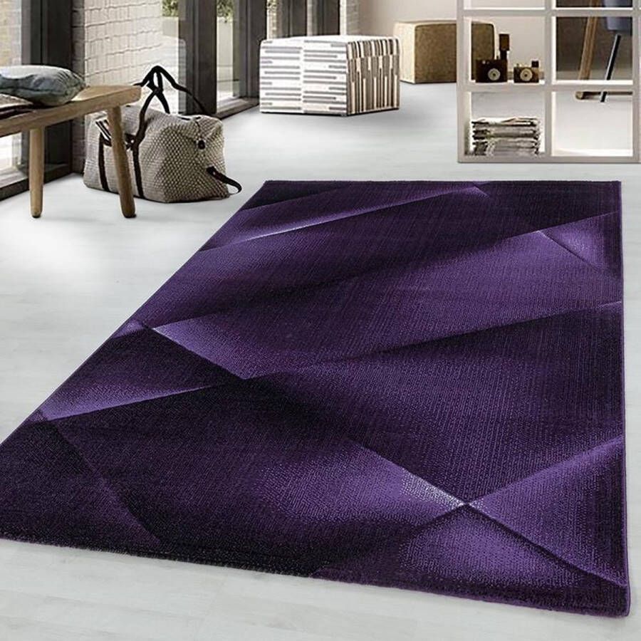 Adana Carpets Modern vloerkleed Streaky Design Paars 120x170cm