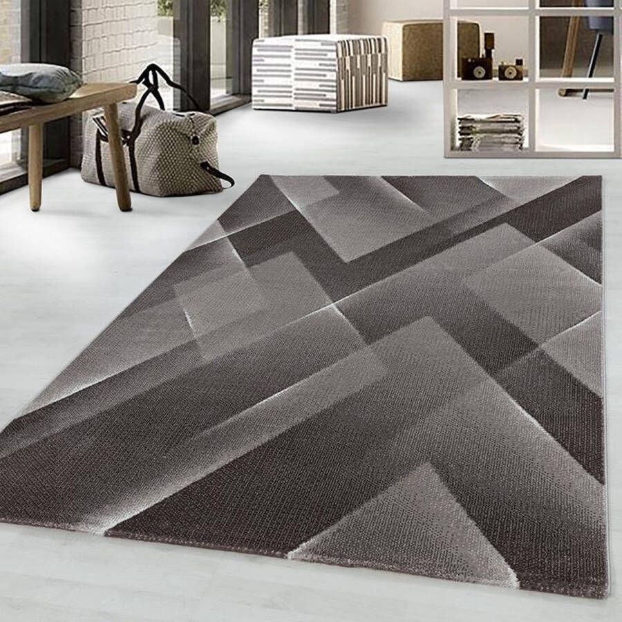 Adana Carpets Modern vloerkleed Streaky Lines Bruin 240x340cm