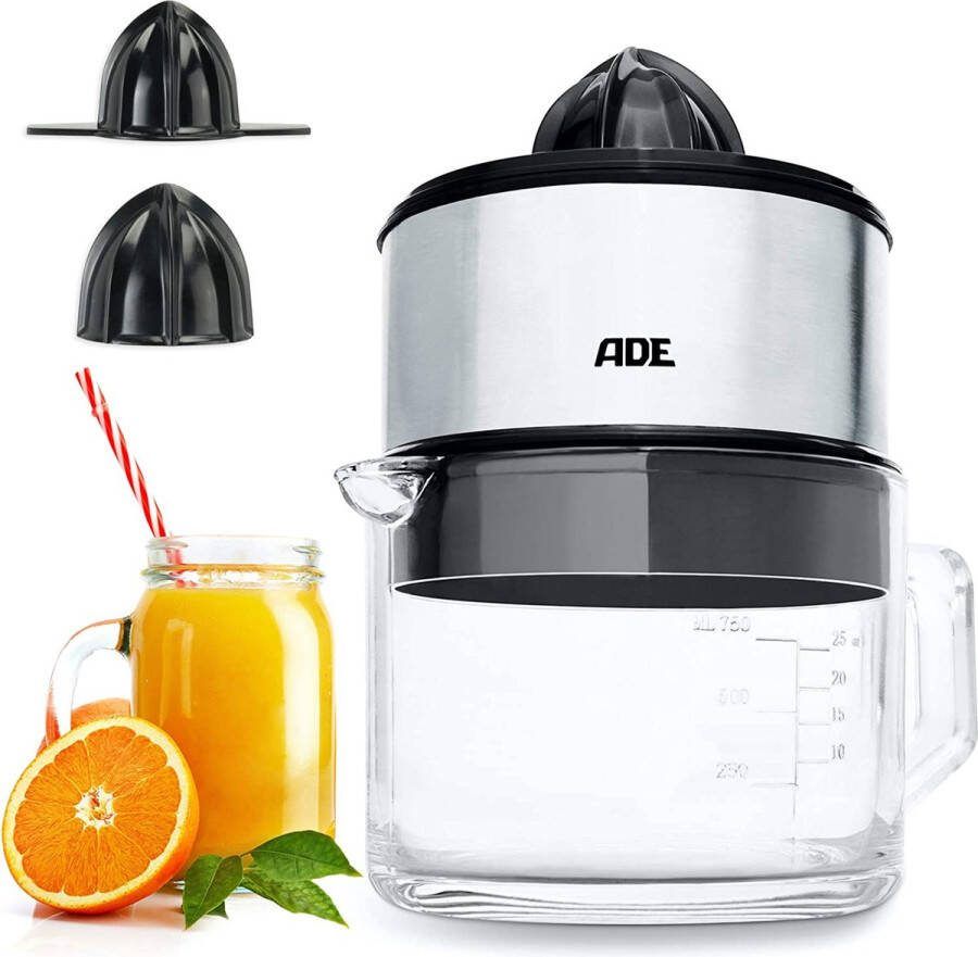 ADE Elektrische sapcentrifuge citruspers KA 1803 Zilverkleur Zwart