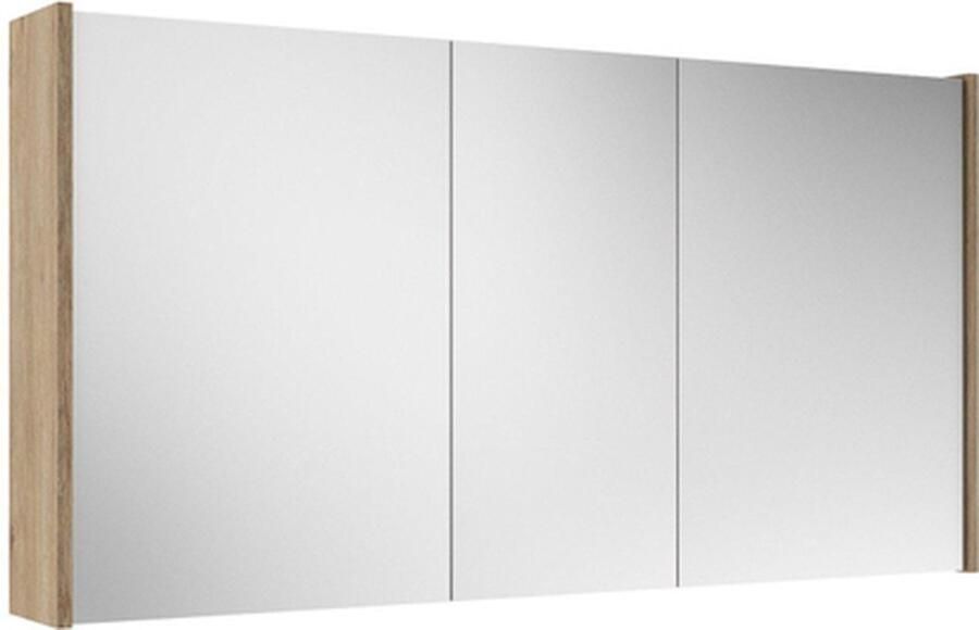 Adema Spiegelkast 120x63x16cm inclusief zijpanelen eiken