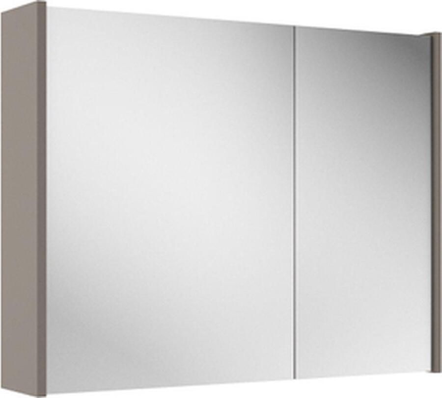 Adema Spiegelkast 80x63x16cm inclusief zijpanelen taupe