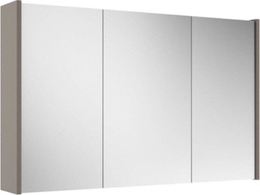 Adema Spiegelkast 100x63x16cm -inclusief zijpanelen taupe