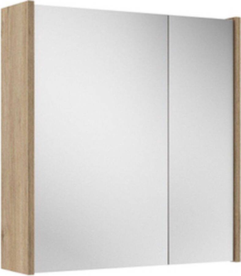 Adema Spiegelkast 60x63x16cm inclusief zijpanelen eiken