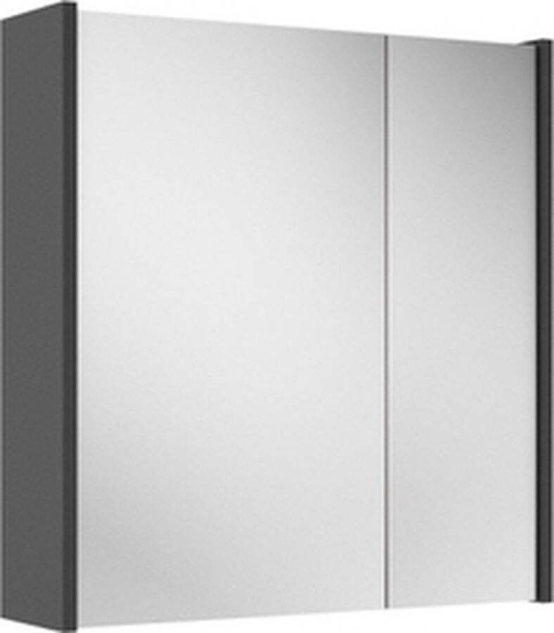Adema Spiegelkast 60x63x16cm inclusief zijpanelen mat antraciet