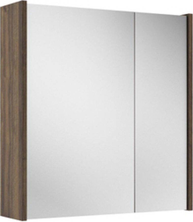 Adema Spiegelkast 60x63x16cm inclusief zijpanelen noten (hout)