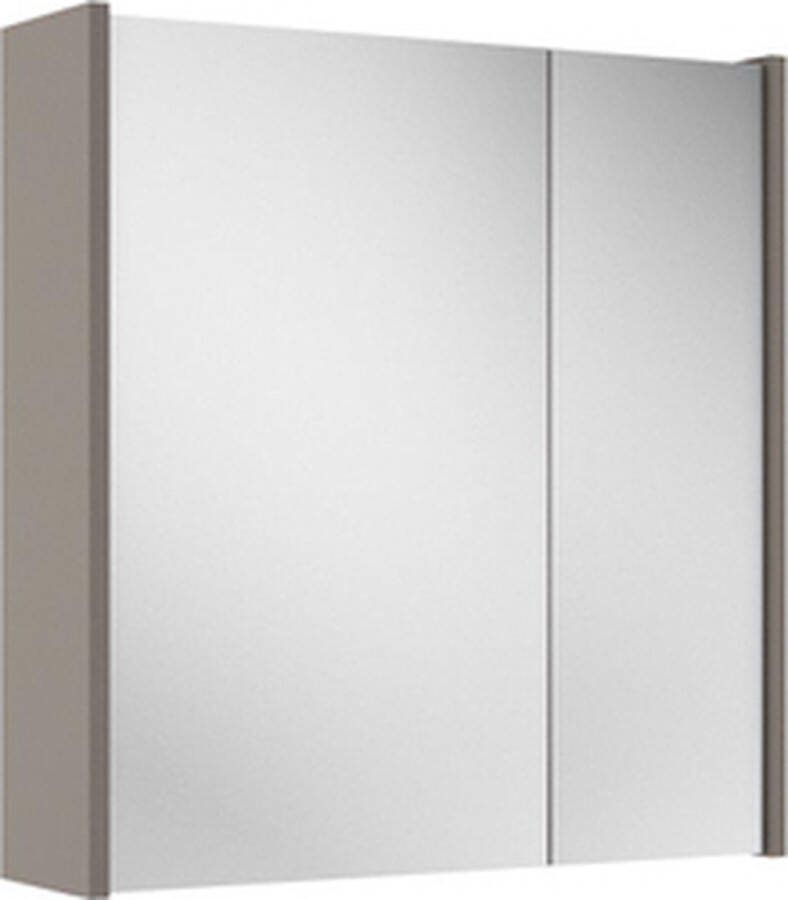 Adema Spiegelkast 60x63x16cm inclusief zijpanelen taupe