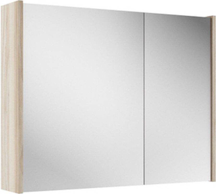 Adema Spiegelkast 80x63x16cm inclusief zijpanelen beech (hout)