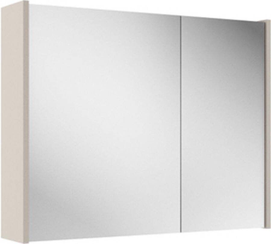 Adema Spiegelkast 80x63x16cm inclusief zijpanelen cotton (beige)
