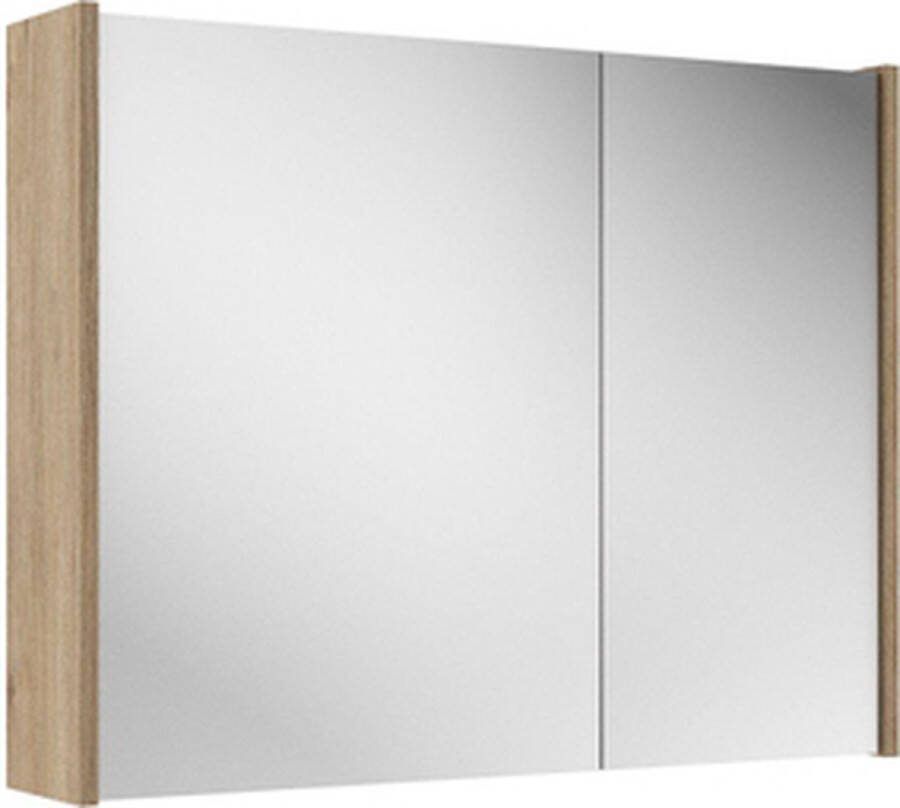 Adema Spiegelkast 80x63x16cm inclusief zijpanelen eiken
