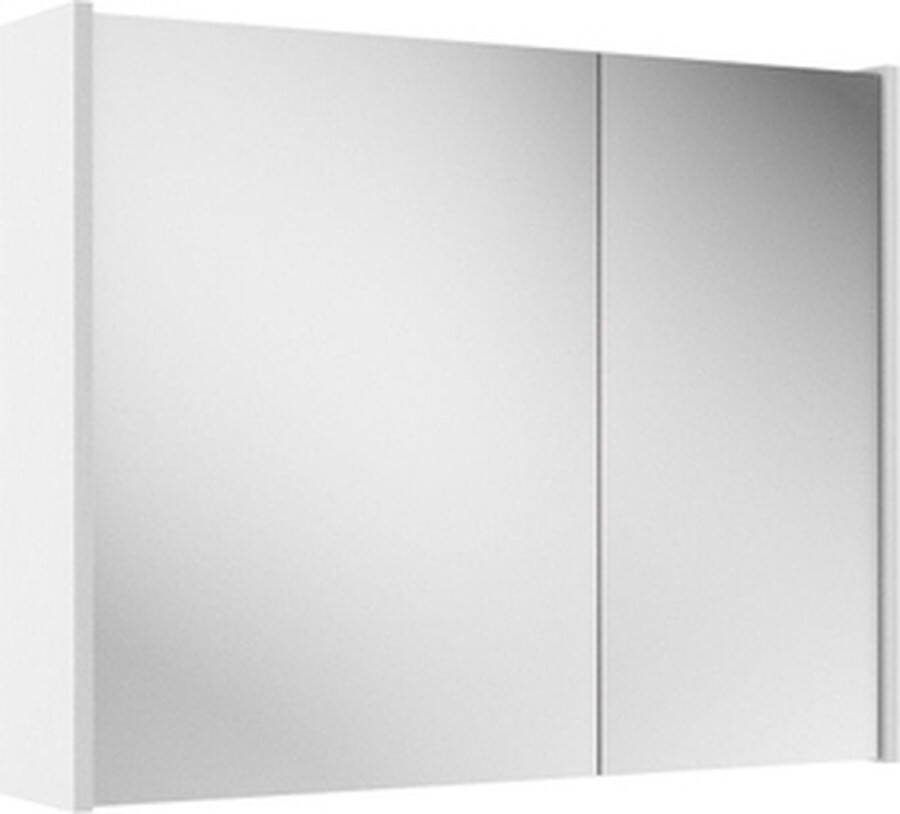 Adema Spiegelkast 80x63x16cm inclusief zijpanelen mat wit