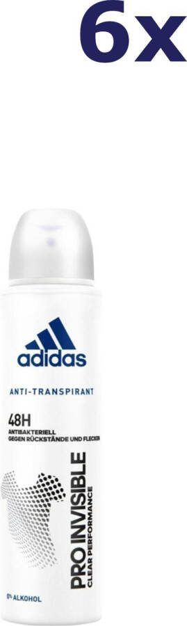 Adidas 6x spray deodorant 150 ml. Pro invisible