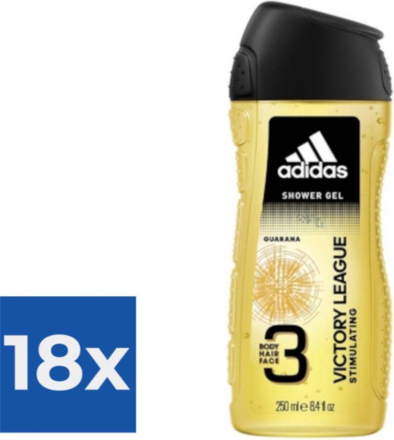Adidas Douche & Shampoo Men Victory League 250ML Voordeelverpakking 18 stuks