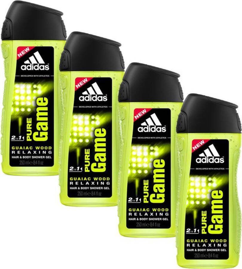 Adidas Douchegel Pure Game Voordeelverpakking 4 x 250 ml