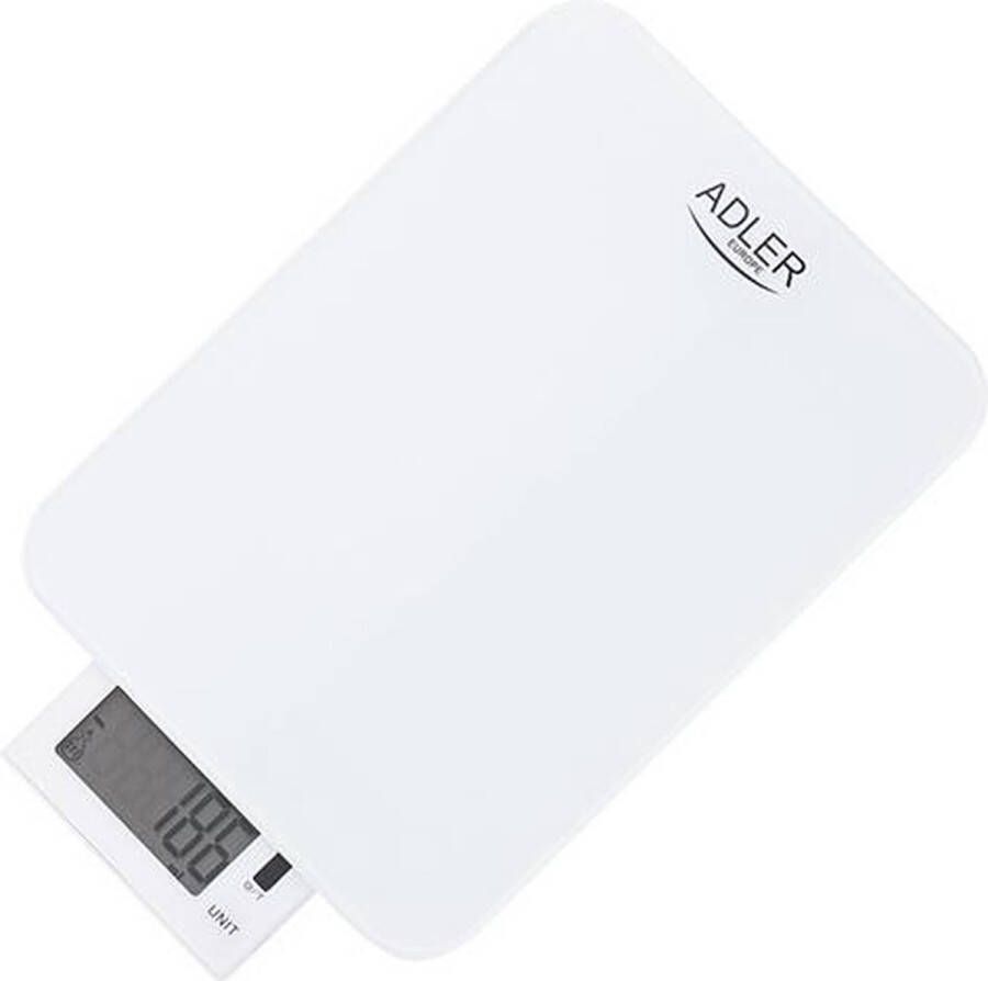 Adler AD 3167 Keukenweegschaal tot 10 kg laad op via USB WIT