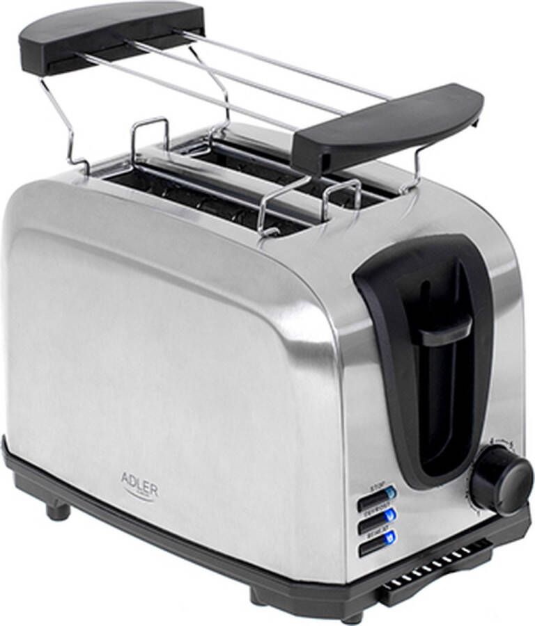 Adler Top Choice Broodrooster Toaster met broodjesrooster 1000 Watt