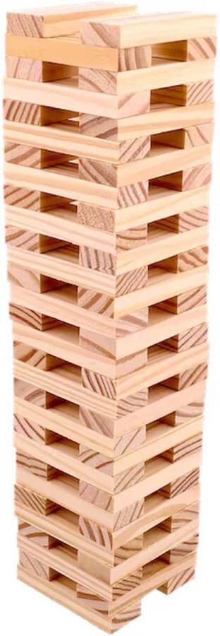 Adorestore 60 blokken Stapelspel 20cm Jenga Stapeltoren Gezelschapsspel Actiespel ca. 7x2.3x1 cm