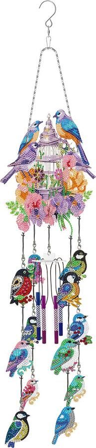 Adorzy Diamond Painting Windgong – Raamhanger Diamond Painting Volwassenen – Diamond Painting Kinderen – Raamhanger Vogels
