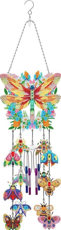 Adorzy Diamond Painting Windgong – Raamhanger Diamond Painting Volwassenen – Diamond Painting Kinderen – Raamhanger Libelle