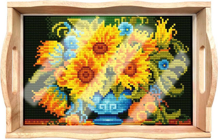 Adorzy Diamond Painting Dienblad Bloemen – Diamond Painting Volwassenen – Diamond Painting Volledig Pakket DIY Pakket