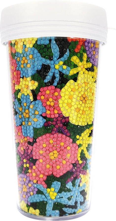 Adorzy Diamond Painting Drinkbeker – Diamond Painting Bloemen – Diamond Painting Pakket Volledig – Diamond Painting Volwassenen & Kinderen